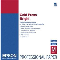 EPSON COLD PRESS BRIGHT 17X22" (25 SHEETS)