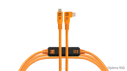 Tethertools Optima 10G USB-C 6' Right Angle w/ Inline TetherBoost Orange