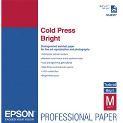 EPSON COLD PRESS TEXTURED COTTON MATTE (8.5X11") 25 SHEETS