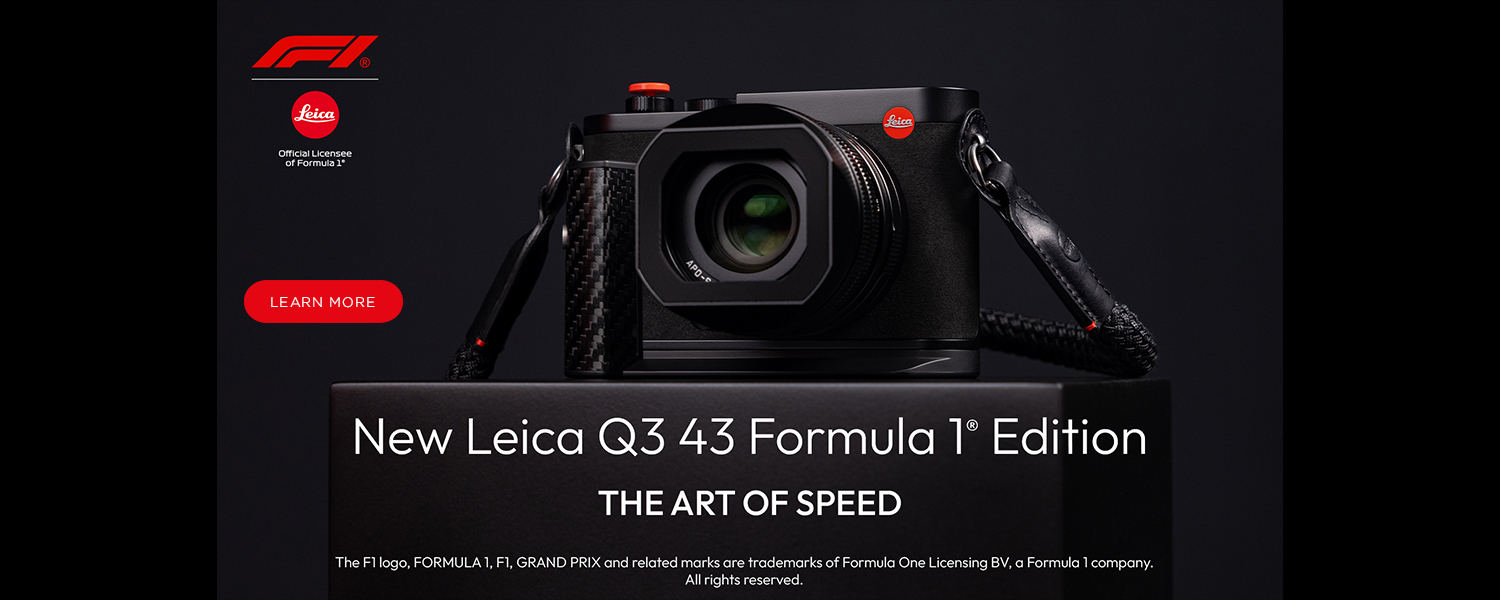 Leica Q3 43 Formula 1 Edition. The Art of Speed. Learn More